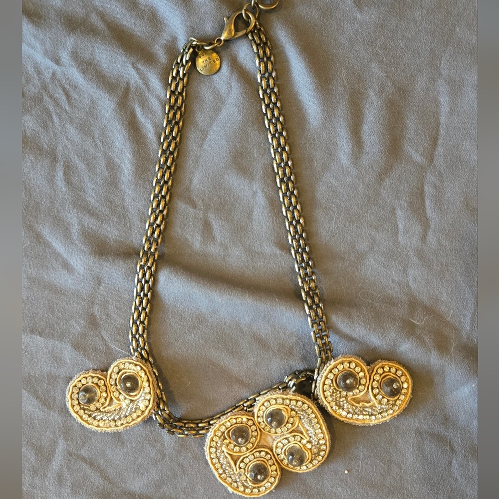 The Limited Womens Gold and Bronze Statement  Medallion Necklace Paisley